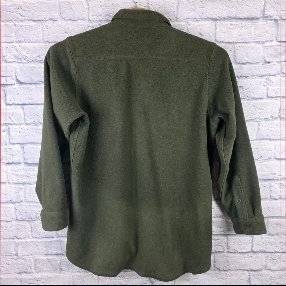 Lot 2 LL Bean Men Red Green Fleece Full Button Shirt Jacket‎ Sweater Large TALL